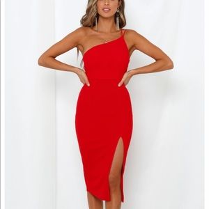HELLO MOLLY TAKING IT BACK DRESS RED